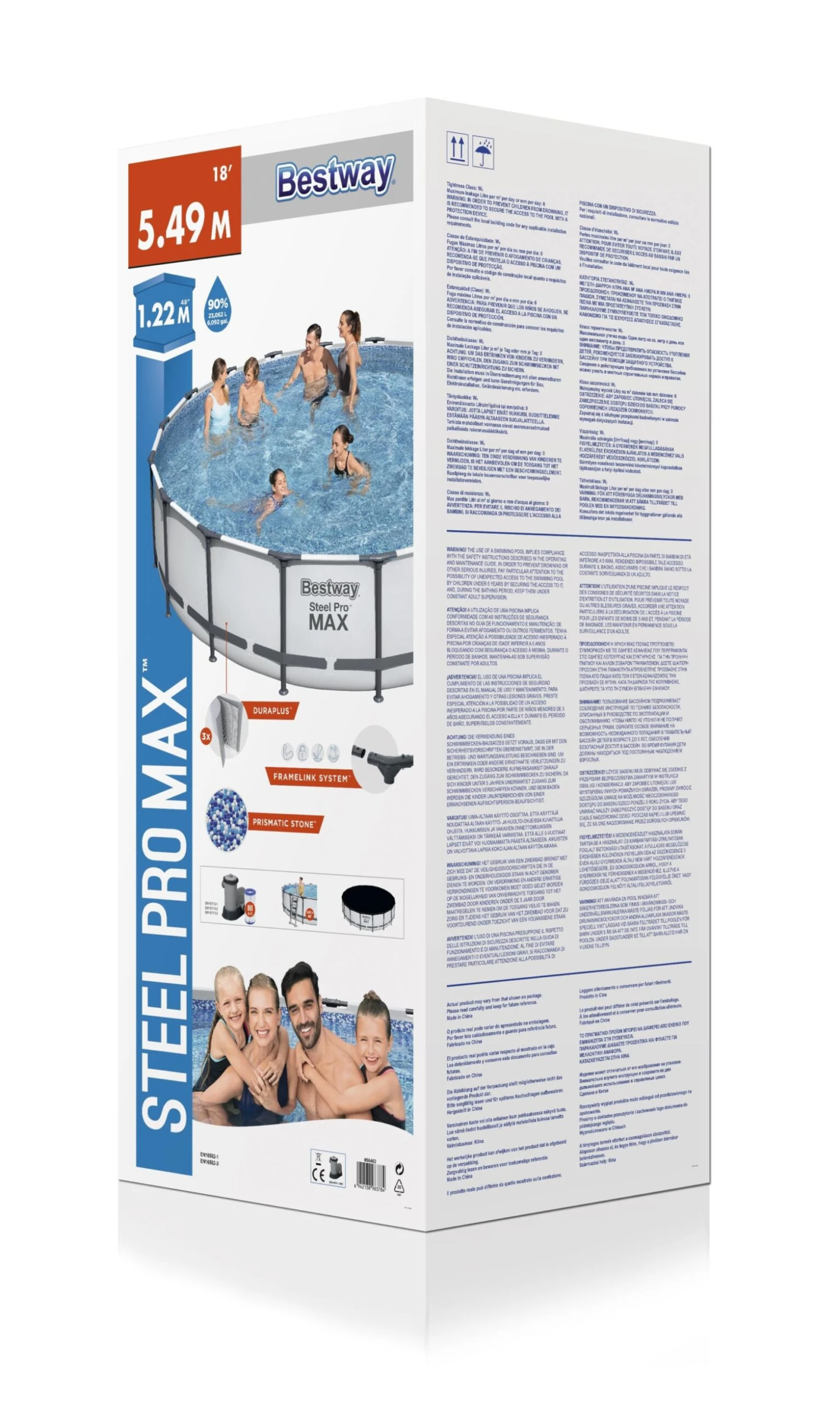 Bestway Steel Pro Max Polyvinyl Chloride (PVC) Pool (W) 5.49m X (L) 5.49m 5 Bestway Steel Pro Max Polyvinyl Chloride (PVC) Pool (W) 5.49m X (L) 5.49m - Image 5
