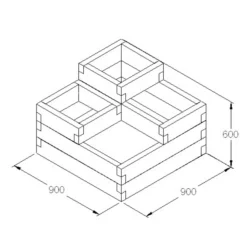 Forest Garden 56 X 90 X 90 Wood Rectangular Raised Bed Kit -Garden And Outdoors forest garden 56 x 90 x 90 wood rectangular raised bed kit5013053155448 01t bq