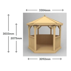 Forest Garden Furnished Hexagonal Gazebo, (W)3.3m (D)2.84m -Garden And Outdoors forest garden furnished hexagonal gazebo w 3 3m d 2 84m5013053172377 01t