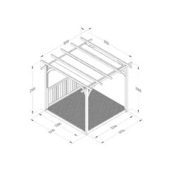 Garden And Outdoors -Garden And Outdoors forest garden grey pergola decking kit x4 post x1 balustrade h 2 5m x w 5 2m canopy included5013053192597 01t