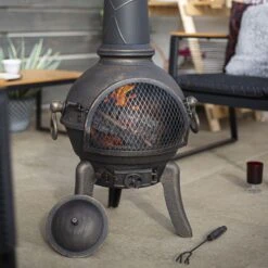 La Hacienda Cuba Cast Iron & Steel Chiminea 5 La Hacienda Cuba Cast Iron & Steel Chiminea -Garden And Outdoors la hacienda cuba cast iron steel chiminea5055025560270 02i bq