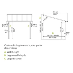 Palram - Canopia Olympia Grey Non-retractable Awning, (L)3.07m (H)3.05m (W)2.95m -Garden And Outdoors palram canopia olympia grey non retractable awning l 3 07m h 3 05m w 2 95m7290108133967 02t bq