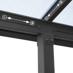 Palram - Canopia Olympia Grey Non-retractable Awning, (L)3.07m (H)3.05m (W)2.95m -Garden And Outdoors palram canopia olympia grey non retractable awning l 3 07m h 3 05m w 2 95m7290108133967 04i bq