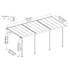 Palram - Canopia Sierra Grey Non-retractable Awning, (L)6.71m (H)3m (W)2.28m -Garden And Outdoors palram canopia sierra grey non retractable awning l 6 71m h 3m w 2 28m7290108138542 01t bq